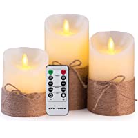 Velas Led Navidad Exterior Interior- Vela Led Efecto Llama con Mando a Distancia y Temporizador- 10-12.5-15cm de Alto…